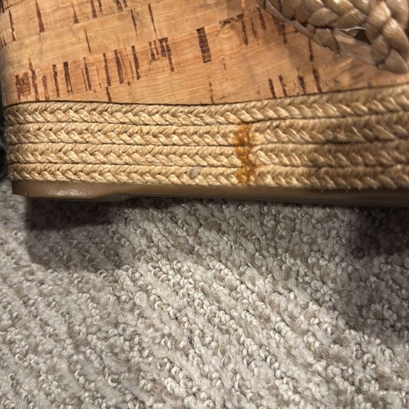 Prada Beige Braided Wedge Sandals Size 37.5 Authentic! - Picture 11 of 14